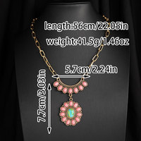 Nouveau collier pendentif géométrique minimaliste de style européen et américain, incrusté de pierres précieuses colorées, turquoise, longueur allongée