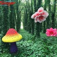 Décorations Gonflables d'Intérieur : Champignons Géants Publicitaires de 3m, Plantes Gonflables Commerciales en Tissu Oxford avec Ventilateur Intégré