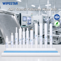 Rouleau de lingettes non tissées WIPESTAR pour pochoirs SMT, lingettes industrielles en cellulose sans peluches pour salles blanches, pour machine d'impression MPM