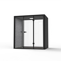 Cabine de sommeil insonorisée moderne à cadre en aluminium, facile à installer, mini-chambre acoustique avec alimentation intégrée
