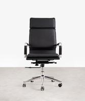 Chaise de bureau ergonomique confortable en cuir, chaise pivotante moderne pour cadres avec hauteur réglable pour usage domestique et commercial