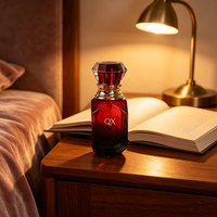 Flacon de parfum de luxe en verre dégradé facetté de 30 ml avec bouchon en cristal de diamant, pompe pulvérisatrice dorée et emballage en boîte pour femmes