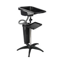 Bac à shampoing portable avec appui-tête et plateau de rangement, réglable en hauteur, pour barbiers, usage extérieur et hôtelier