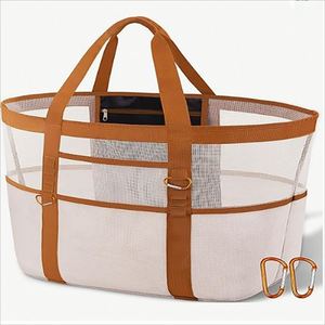 Sac de plage en maille grande capacité, imperméable, résistant au sable, sacs fourre-tout, sac de piscine - Product Image 3