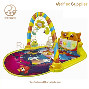 Approvisionnement d'usine doux et sûr dessin animé chat Style piano jouant tapis de sport enfants pliable <span class=keywords><strong>Buck</strong></span> dents cadre de fitness autres jouets pour bébés - Product Image 3