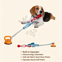 Jouet à tirer pour chien avec ventouse, jouet interactif couineur à mâcher, jouet autonome pour le nettoyage des dents pour chiots et chiens adultes, intérieur et extérieur
