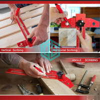 Règle en T en aluminium réglable de 13 pouces, traçage sur bois avec échelle d'angle, marquage métrique + impérial pour le dessin de lignes en menuiserie