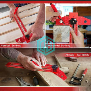 Règle en T en aluminium réglable de 13 pouces, traçage sur bois avec échelle d'angle, marquage métrique + impérial pour le dessin de lignes en menuiserie - Product Image 3