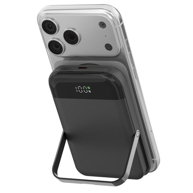 Custom Logo Multifunctional Magnetic Power Bank 10000mAh, Foldable Stand Wireless Charging Battery Pack Gift for Mobile Phone