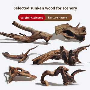 Décorations en racine de bois flotté naturel, forme de grotte, plateforme de bain de soleil pour reptiles, cachette pour tortue aquatique, paysage miniature pour aquarium - Product Image 5