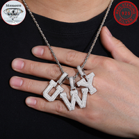 Élégant Collier Pendentif Cœur en Moissanite Plaqué Or 18K, Argent Sterling 925, Design Givré, Style Hip Hop Sophistiqué pour Hommes, Idéal Soirées