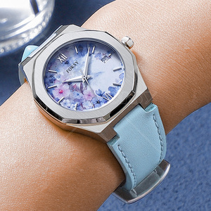 Foksy Fabricant Fleur élégante Bracelet en cuir en acier inoxydable étanche <span class=keywords><strong>Montre</strong></span> <span class=keywords><strong>à</strong></span> quartz de luxe pour femmes <span class=keywords><strong>à</strong></span> prix réduit - Product Image 4