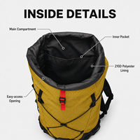 Sac à dos d'hydratation imperméable à enroulement sans cadre 27L, durable et polyvalent pour la randonnée