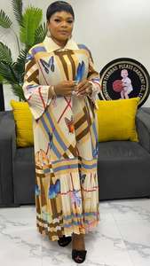 Vestidos Casuales Holgados de Talla Grande para Mujer, Estilo Geométrico, Estilo Africano, Plisado <span class=keywords><strong>Issey</strong></span> Miyake, Venta al por Mayor de Fábrica - Product Image 4