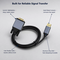 Câble DP vers VGA 1080P, adaptateur DP vers VGA plaqué or, convertisseur vidéo mâle-mâle pour ordinateur portable, PC, moniteur, projecteur