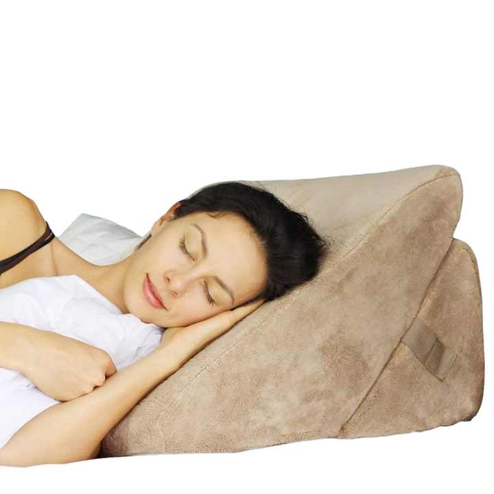 Bed Wedge Pillow - Folding Memory Foam Incline Cushion