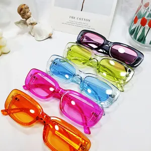 Small Framed Rectangle Plastic Candy Sunglasses Women 2023 Fashion Party Shades Designer Glasses Gafas De Sol Men Sunglasses