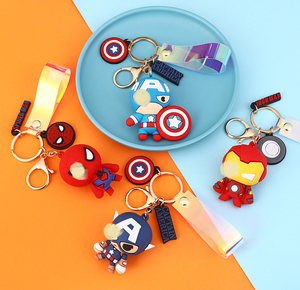 Free Shipping Avengers Key <strong>Ring</strong> Cartoon Cartoon Hero Action Figure Captain America <strong>Spiderman</strong> Iron Man Pendant Wholesale TP-22149 - Product Image 4
