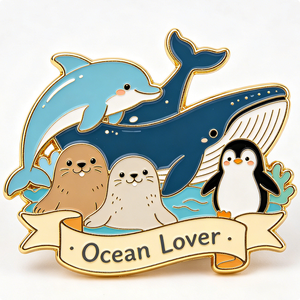 Épinglette en émail Ocean Lover, badge animalier en métal, imprimé en typographie, épinglette de collection pour cadeau et vêtements - Product Image 4