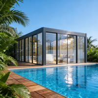 Grand pavillon extérieur de qualité commerciale avec toit à persiennes en aluminium imperméable pour place publique