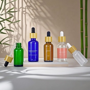 Botella de Vidrio Esmerilado con Gotero de Bambú de 50 ml, 1.7 oz, 30 ml, Botella Vacía de Vidrio y Bambú para Cosméticos, Cabello y Aceites Esenciales - Product Image 1