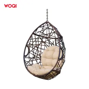 WOQI 고품질 손으로 짠 대용량 레저 해먹 스윙 의자 흰색 또는 검은 색