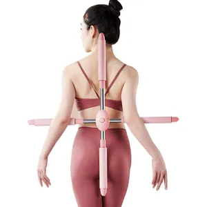 Profesional home gym adjustable stretching yoga stick back correction bar cross open shoulder posture corrector