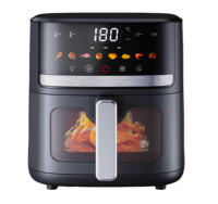 Freidora de Aire de 5L con Ventana Visible, Iluminación Integrada, Control Táctil, 8 Programas en 1, Máx. 200°C, 1350W, Sin Aceite, Funciones de Asar y Hornear