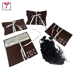 Customizable Logo Hair Bag with Soft Satin Ribbon Biodegradable Poly Material for Cosmetics Perfumes <b>Lipsticks</b> Eye Creams - Product Image 2