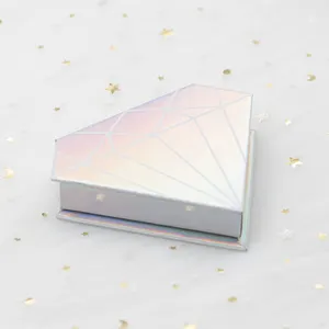 Wholesale empty eyelash package box vendor customized 25mm mink lashes case with logo Luxury diamond magnetic lash box