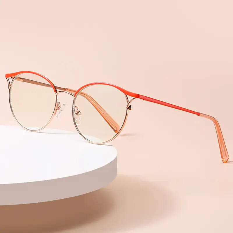 Round Metal Gold Clear Eyeglasses Frames Custom Frame Glasses Women's Optical Frames Wholesale Trendy Eyewear