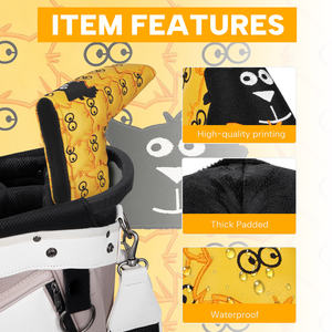 Funda de cuero para cabeza de palo de golf con bordado vibrante, diseño felino divertido, fundas para palos de golf con animales, funda para putter de fácil instalación. - Product Image 6