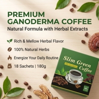 Poudre instantanée de café vert végétal au Ganoderma, au ginseng et aux extraits de plantes, prête à être expédiée, pour votre infusion matinale