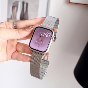 สายนาฬิกาแบบ <span class=keywords><strong>Milanese</strong></span> LOOP สำหรับ iWatch 8 <span class=keywords><strong>7</strong></span> 6 5 4 SE ทำจากเหล็กสแตนเลสสตีลสายนาฬิกาสำหรับ <span class=keywords><strong>Apple</strong></span> <span class=keywords><strong>Watch</strong></span> 44มม. 40มม. 45มม. - Product Image 3