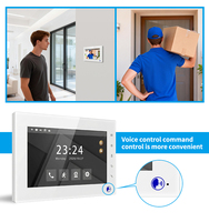 Système d'interphone vidéo filaire 1V4 avec moniteur IPS 7 pouces, interphone vidéo intelligent Tuya pour appartement, visiophone