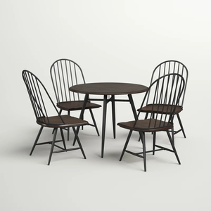 Một bàn tròn và bốn Ghế Ghế Ghế ăn tính năng sắp xếp hợp lý <span class=keywords><strong>Windsor</strong></span> thiết kế 5 mảnh ăn uống thiết lập cho phòng ăn nhà bếp - Product Image 2