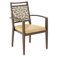 Nouveau design de haute qualité chaise à dossier rond classique fauteuil de salle à manger couleur grain de bois en aluminium moderne
