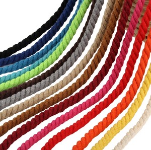 8mm Cotton <strong>Rope</strong> <strong>Thick</strong> 3-strands Twisted Colored Cotton Cord - Product Image 1