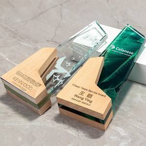 بيع بالجملة لون الطباعة K9 الزجاج شخصية جائزة كبار الكريستال الكأس الخشب الصلب الكأس - Product Image 3