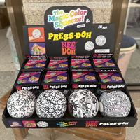Balle à presser en silicone changeante de couleur, jouet sensoriel anti-stress, révèle des couleurs néon pour enfants et adultes, idéal pour les fêtes