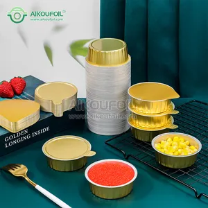 Aikou Wholesale Disposable Lunch Boxes Pans Food Baking Trays Cups Aluminum Foil Packaging Containers With Lids