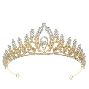 bridal hair pieces tiaras princess women girls crystal crown wedding tiara for bride