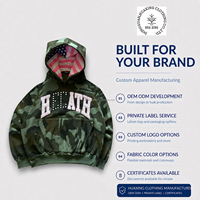 Sudadera con Capucha Camuflada con Parche de Letras y Pedrería, Estilo Urbano, Oversize, Ropa Personalizada para Hombre, Proveedor OEM de Marca Privada