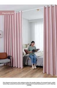 Rideaux occultants à dos noir, occultation totale, isolation <span class=keywords><strong>thermique</strong></span>, protection solaire, à œillets, design moderne, 100% polyester, 200-260 g/m² - Product Image 2