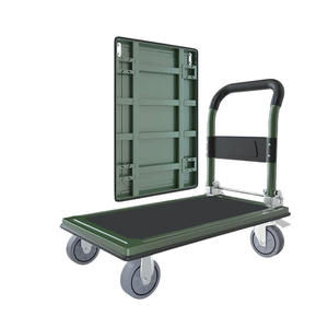 हॉट सेलिंग 72*48 सेमी 200 किलोग्राम भारी शुल्क फोल्डेबल चार पहिया एल्यूमीनियम मिश्र धातु प्लेटफॉर्म गोदाम हैंडकार्ट ओएम शॉपिंग टूल पोर्टेबल - Product Image 4