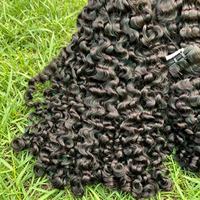 Rambut Manusia Vietnam Mentah India Asli 100% Tanpa Proses Grade 15A,  Rambut Keriting Longgar Karibia, Rambut Keriting Burma, Grosir