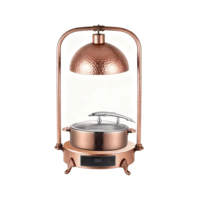 Lampe chauffante électrique commerciale en acier inoxydable or rose à motif martelé pour hôtel et restaurant