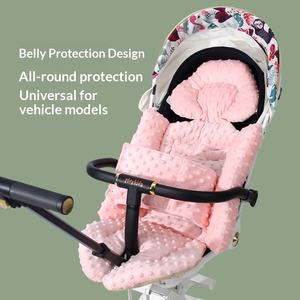 Almohadilla de algodón para <span class=keywords><strong>cochecito</strong></span> de bebé, cojín de vientre a vientre, patrón sólido, tipo universal, accesorio para caminar para bebés en otoño e invierno - Product Image 3