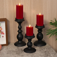Ensemble de lampes à LED en cire de paraffine rouge, trois bougies sans flamme, télécommande, fabrication artisanale, alimentées par piles, lumière de nuit sécurisée pour enfants, nouvel an