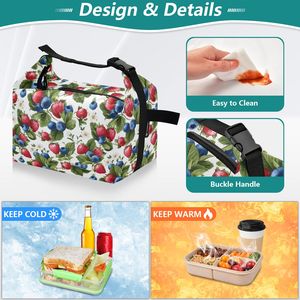 Bolsa de almuerzo personalizada con diseño de paraíso tropical de frutas del bosque de Hawái, bolsa con aislamiento térmico, bolsa para pícnic escolar <span class=keywords><strong>al</strong></span> aire libre - Product Image 4
